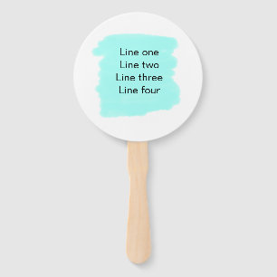 Your message here add text name monogram green hand fan