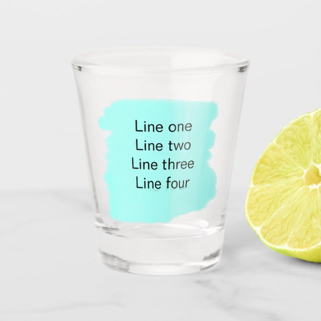 Your message here add text name monogram green  shot glass (Front)