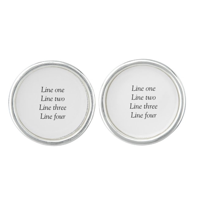 Your message here add text name monogram image quo cufflinks (Front)