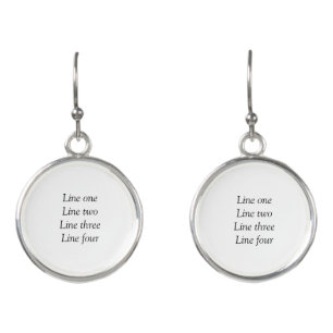 Your message here add text name monogram image quo earrings