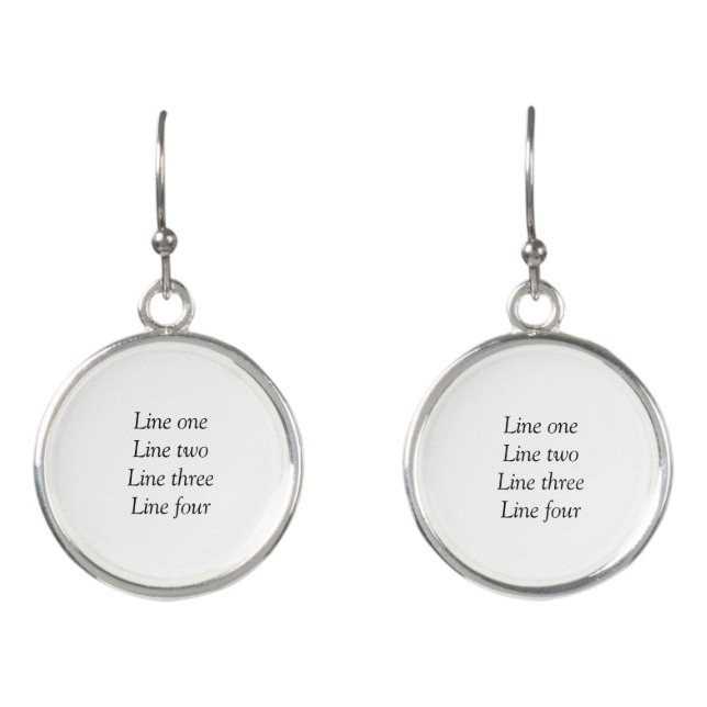 Your message here add text name monogram image quo earrings (Front)