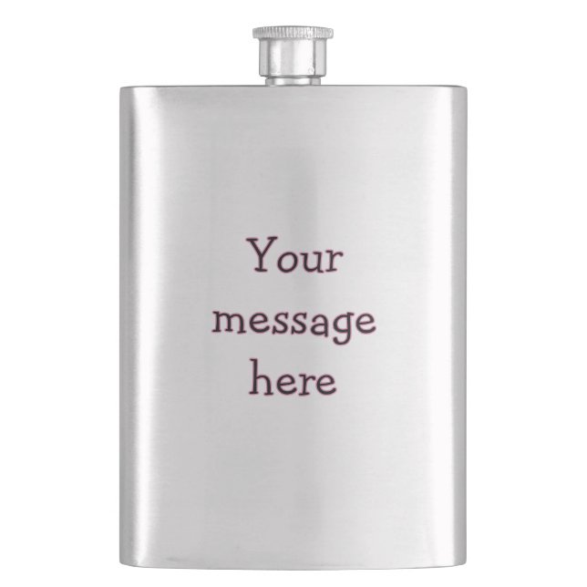 Your message here add text name monogram image quo flask (Front)