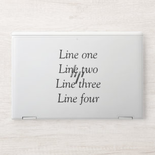 Your message here add text name monogram image quo HP laptop skin