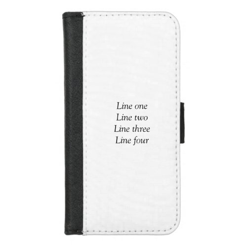 Your message here add text name monogram image quo iPhone 87 wallet case