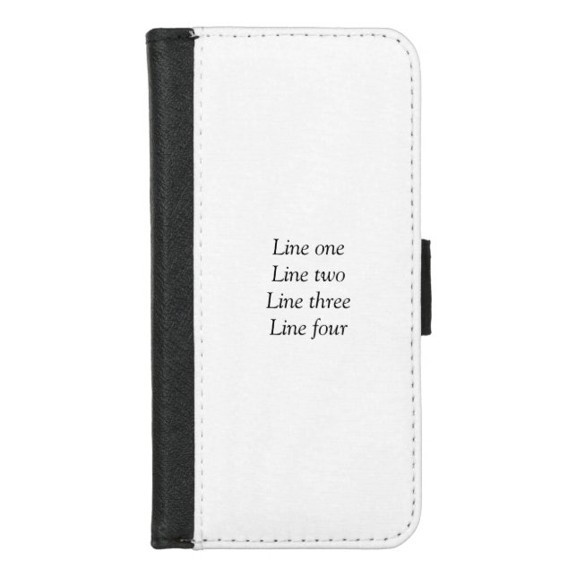 Your message here add text name monogram image quo iPhone wallet case (Front)