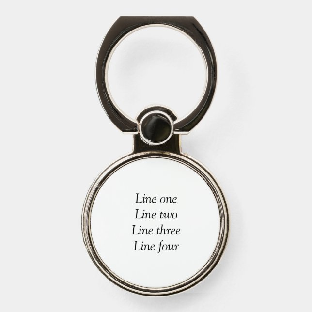 Your message here add text name monogram image quo phone ring stand (Front)