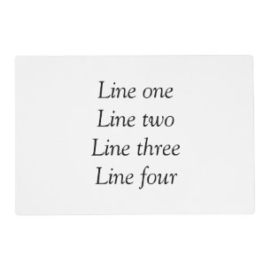 Your message here add text name monogram image quo placemat