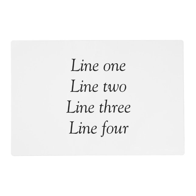 Your message here add text name monogram image quo placemat (Front)