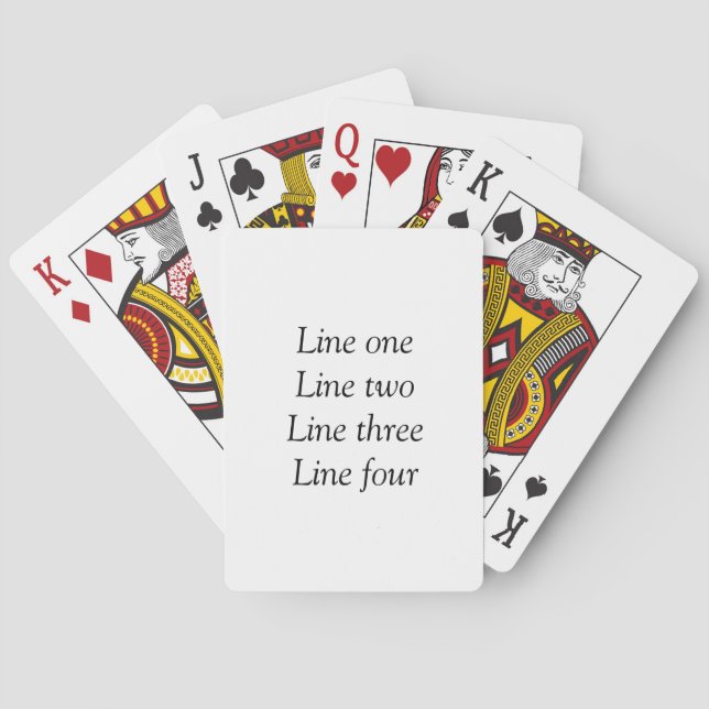 Your message here add text name monogram image quo poker cards (Back)