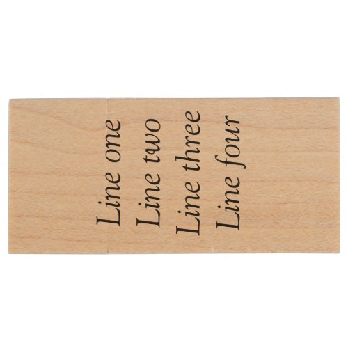 Your message here add text name monogram image quo wood flash drive