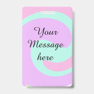 Your message here add text name monogram pink past badge