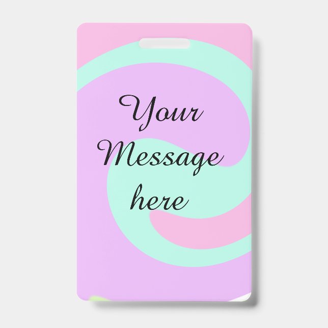 Your message here add text name monogram pink past badge (Front)