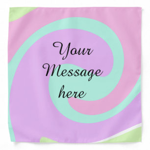 Your message here add text name monogram pink past bandana