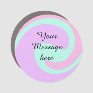 Your message here add text name monogram pink past car magnet