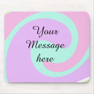 Your message here add text name monogram pink past mouse pad