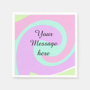 Your message here add text name monogram pink past napkins