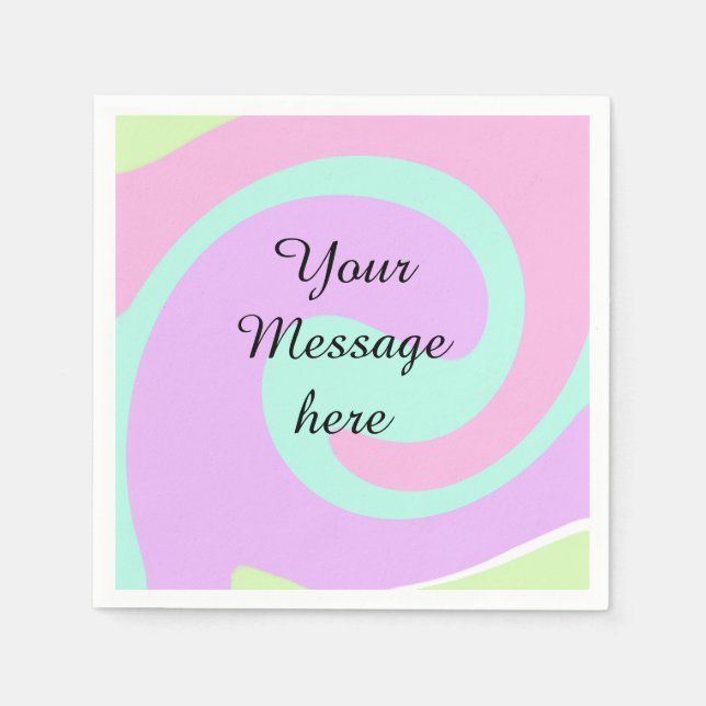 Your message here add text name monogram pink past napkins (Front)