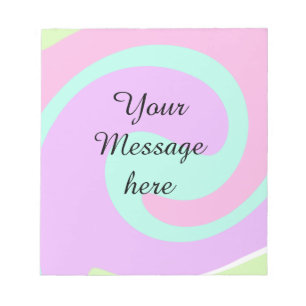 Your message here add text name monogram pink past notepad