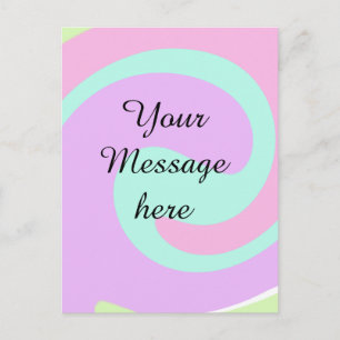 Your message here add text name monogram pink past postcard