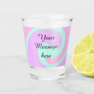 Your message here add text name monogram pink past shot glass