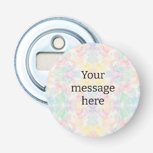 Your message here colorful rainbow pastel monogram bottle opener