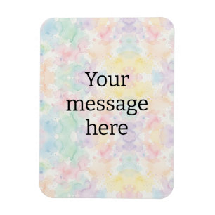 Your message here colorful rainbow pastel monogram magnet