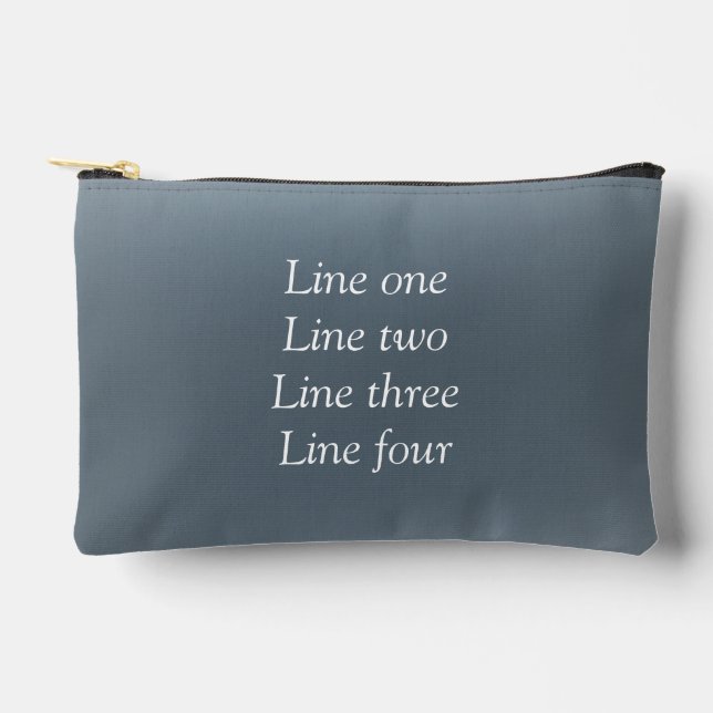Your message here gray blue metallic background te accessory pouch (Front)