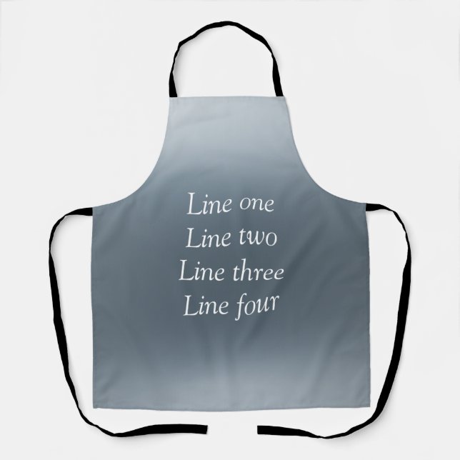 Your message here gray blue metallic background te apron (Front)