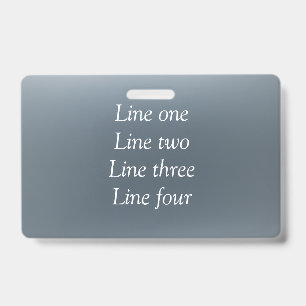 Your message here gray blue metallic background te badge