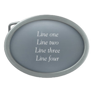 Your message here gray blue metallic background te belt buckle