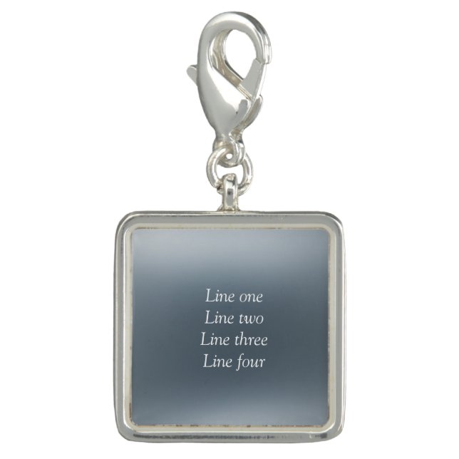 Your message here gray blue metallic background te charm (Front)