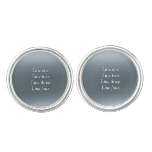 Your message here gray blue metallic background te cufflinks