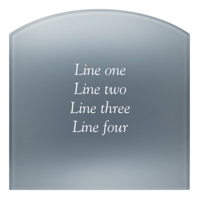 Your message here gray blue metallic background te door sign (Contour Front)