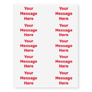 Your Message Here Text Temporary Tattoos
