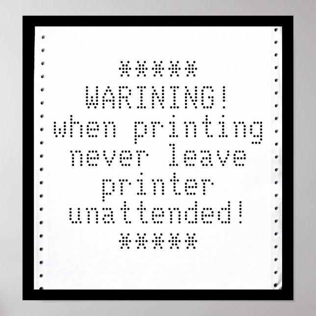 Your Message on Retro Computer Paper Poster (Front)