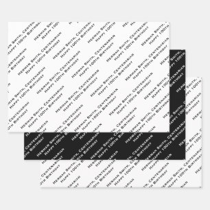 Your Message Pattern All-over Print - Black/White Wrapping Paper Sheets