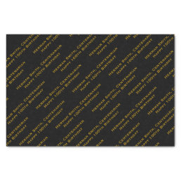 Your Message Pattern - All-over Print - Gold/Black Tissue Paper