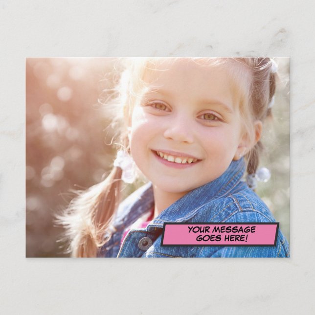 Your Message Photo Fun Retro Comic Book Pop Art Postcard (Front)