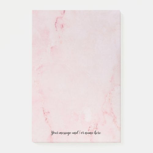 Your Message Pink Marble Post_it Notes