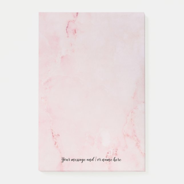 Your Message Pink Marble Post-it Notes (Front)