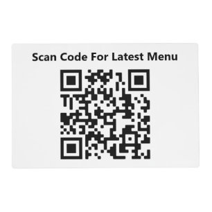 Your Message Plus QR Code on a Placemat