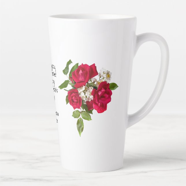 Your Message:  Red Rose Bouquet Photo Valentine Latte Mug (Right)