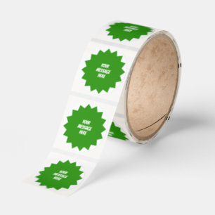 Your Message Simple Green Starburst Classic Round Sticker