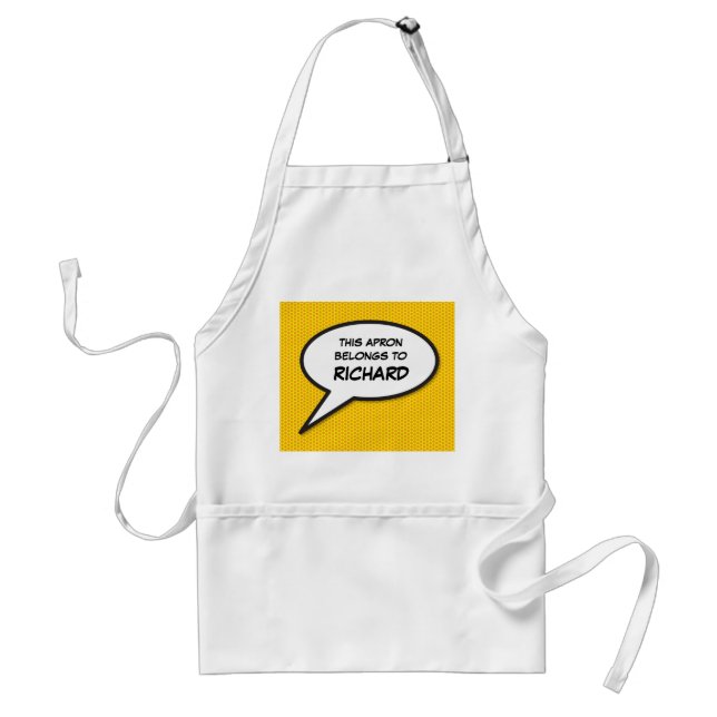 Your Message Speech Bubble Fun Retro Comic Book Adult Apron (Front)