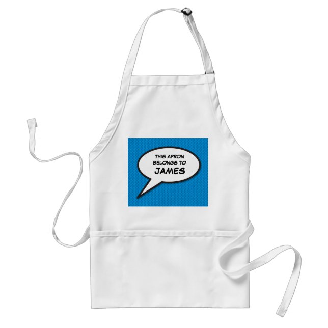 Your Message Speech Bubble Fun Retro Comic Book Adult Apron (Front)