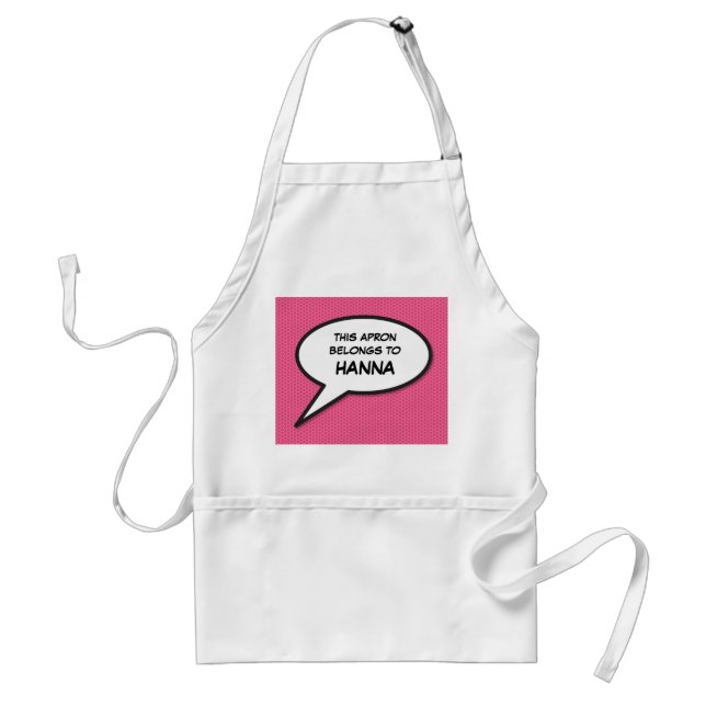 Your Message Speech Bubble Fun Retro Comic Book Adult Apron (Front)