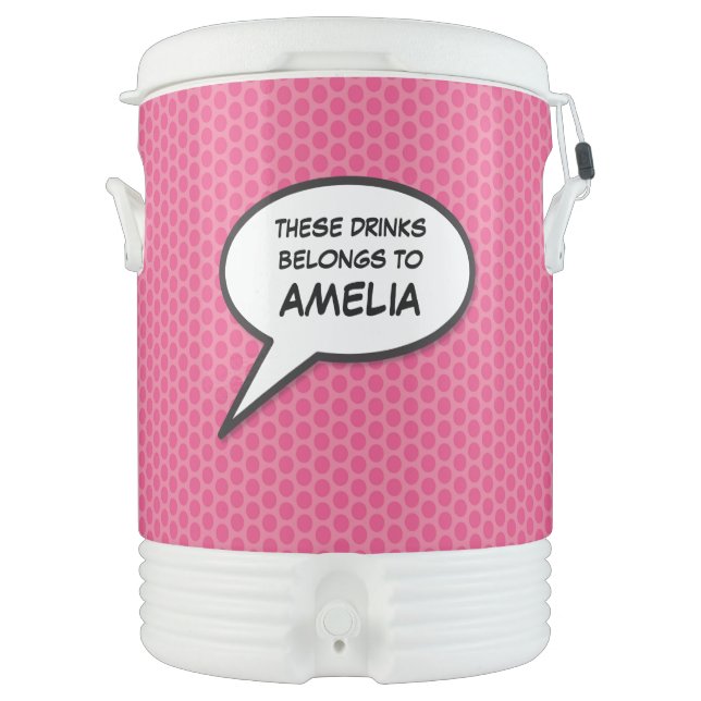 Your Message Speech Bubble Fun Retro Comic Book Beverage Cooler (Front)