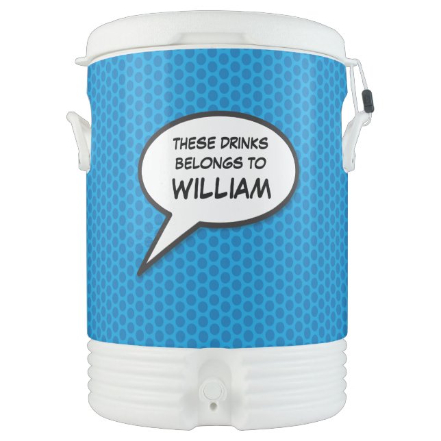 Your Message Speech Bubble Fun Retro Comic Book Beverage Cooler (Front)