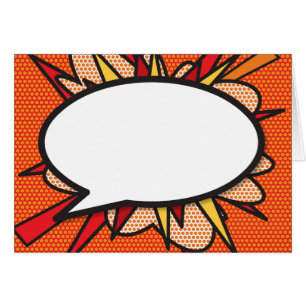 Your Message Speech Bubble Fun Retro Comic Book Cards