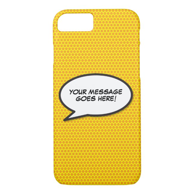 Your Message Speech Bubble Fun Retro Comic Book Case-Mate iPhone Case (Back)